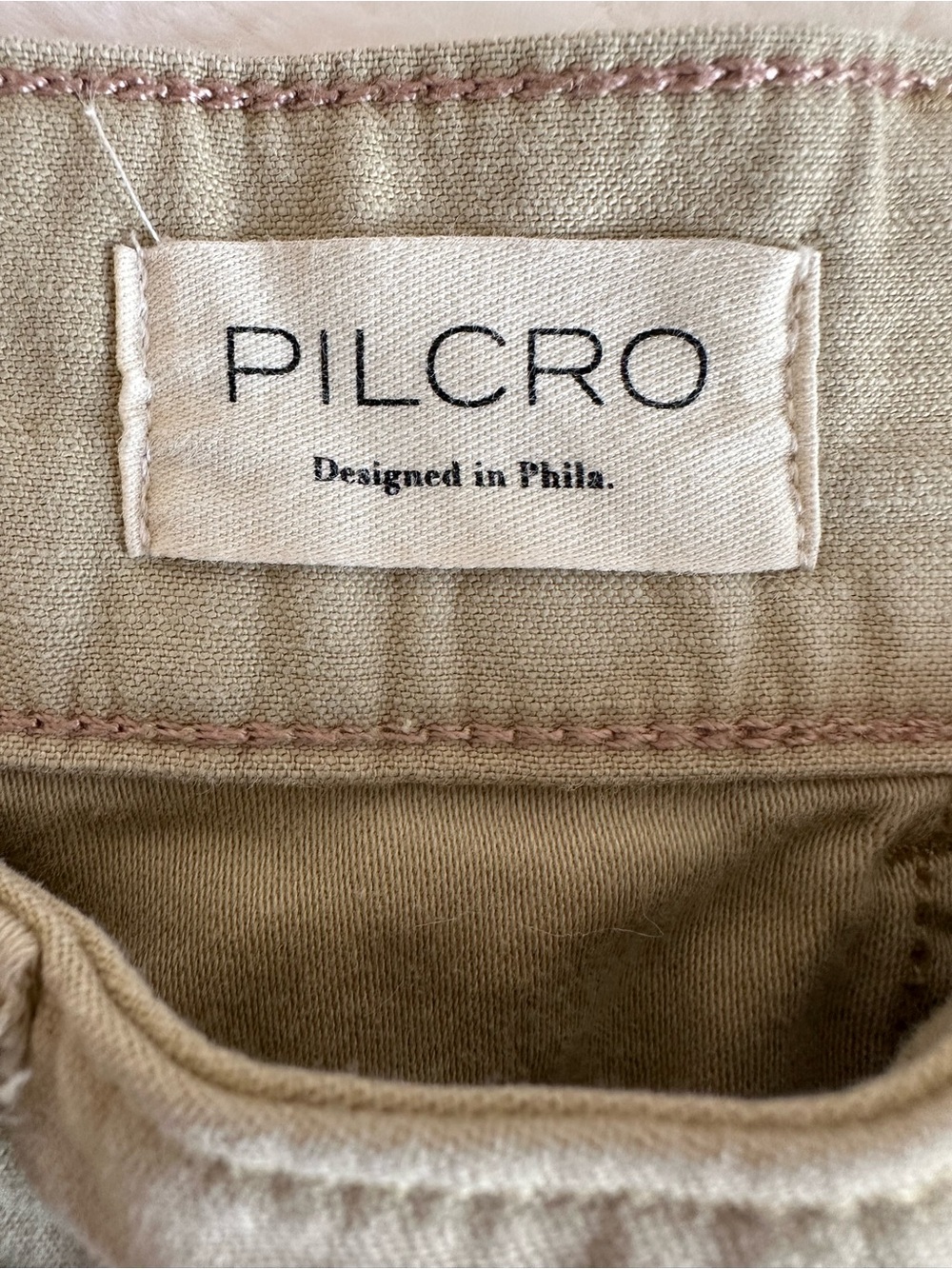 Pilcro Anthropologie The Wanderer Patchwork Pants Mid-Rise Khaki Beige Size 27 - Picture 3 of 15